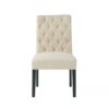 Dining Rolltop Chairs (Set of 2), Upholstered Armless Chair With Wood Leg - Ivory - Image 6