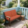 Outdoor Loveseat Cushion Set, Deep Seat Cushions For Patio Furniture, Waterproof Replacement Patio Chair Cushions (Set of 2), Double Seat - Red - Image 2