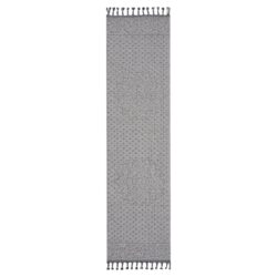 Guros - 2' X 8' Medallion Indoor / Outdoor Area Rug - White / Ivory
