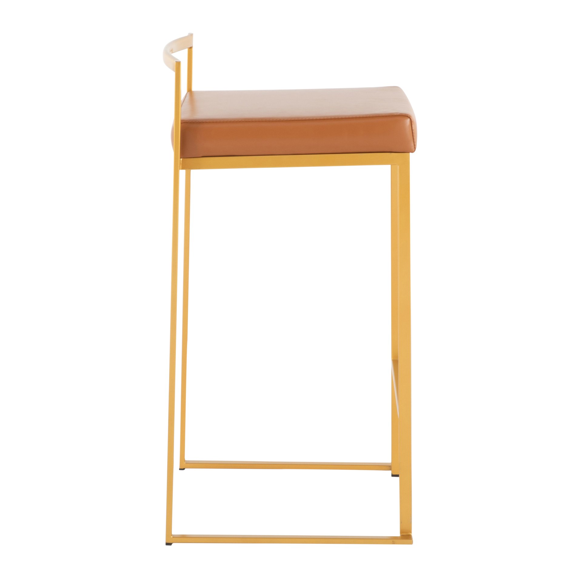 Fuji - Contemporary Stackable Counter Stool (Set of 3) - Gold / Camel - Image 3