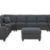 Hannah - Sectional Sofa With Ottoman - Dark Gray - Image 5