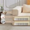Convertible Floor Sofa Bed With Fixed Shape Frame For Living Room - Beige - Image 6