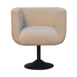 Boucle Swivel Chair - Cream