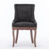 Ultra Side Dining Chair, Thickened Fabric Chairs With Neutrally Toned Solid Wood Legs, Bronze Nail Head (Set of 2) - Blue - Image 3