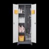 Metal Storage Cabinets, Cleaning Tool Cabinet With Locking Door, Tall Broom Tool Organizer And Storage, Large Storage Cabinet For Kitchen - Gray / White - Image 20