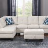 Alger - Wide Left Hand Facing Sofa & Chaise With Ottoman - Beige - Image 11