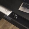 Transitional Reeded Writing Desk With Drawer - Black - Image 6