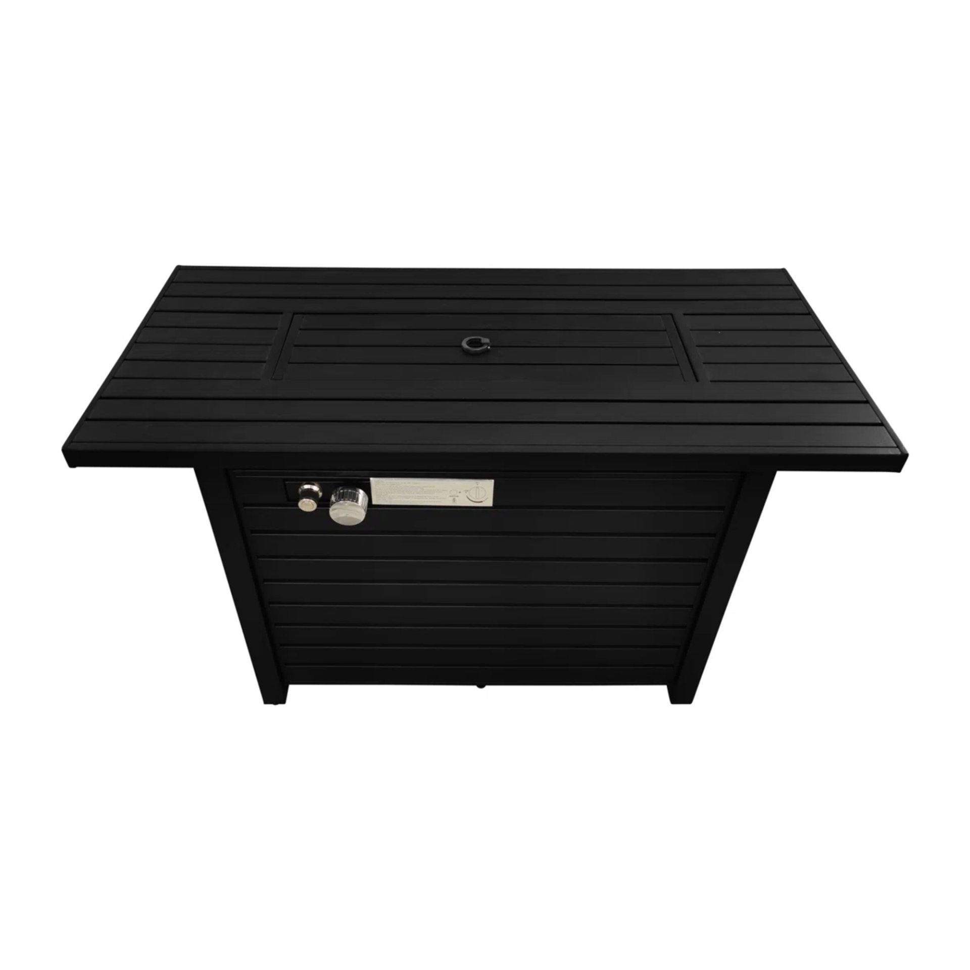 Outdoor Fire Pit Table With Lid Fuel Versatility- Black - Image 6