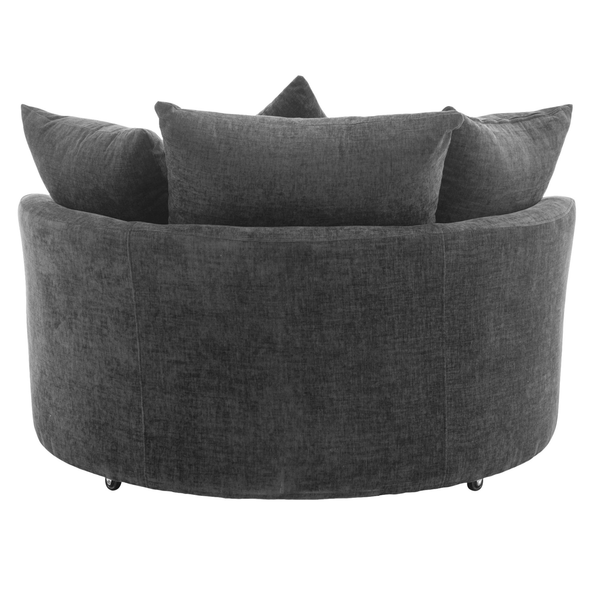 360° Swivel Accent Barrel Chair With Storage Ottoman & 4 Pillows, Modern Chenille Leisure Chair Round Accent For Living Room - Gray - Image 22