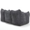 Comfortable Dual Beanbag Chair With High Resilience Foam Core For 2 People - Black - Image 16