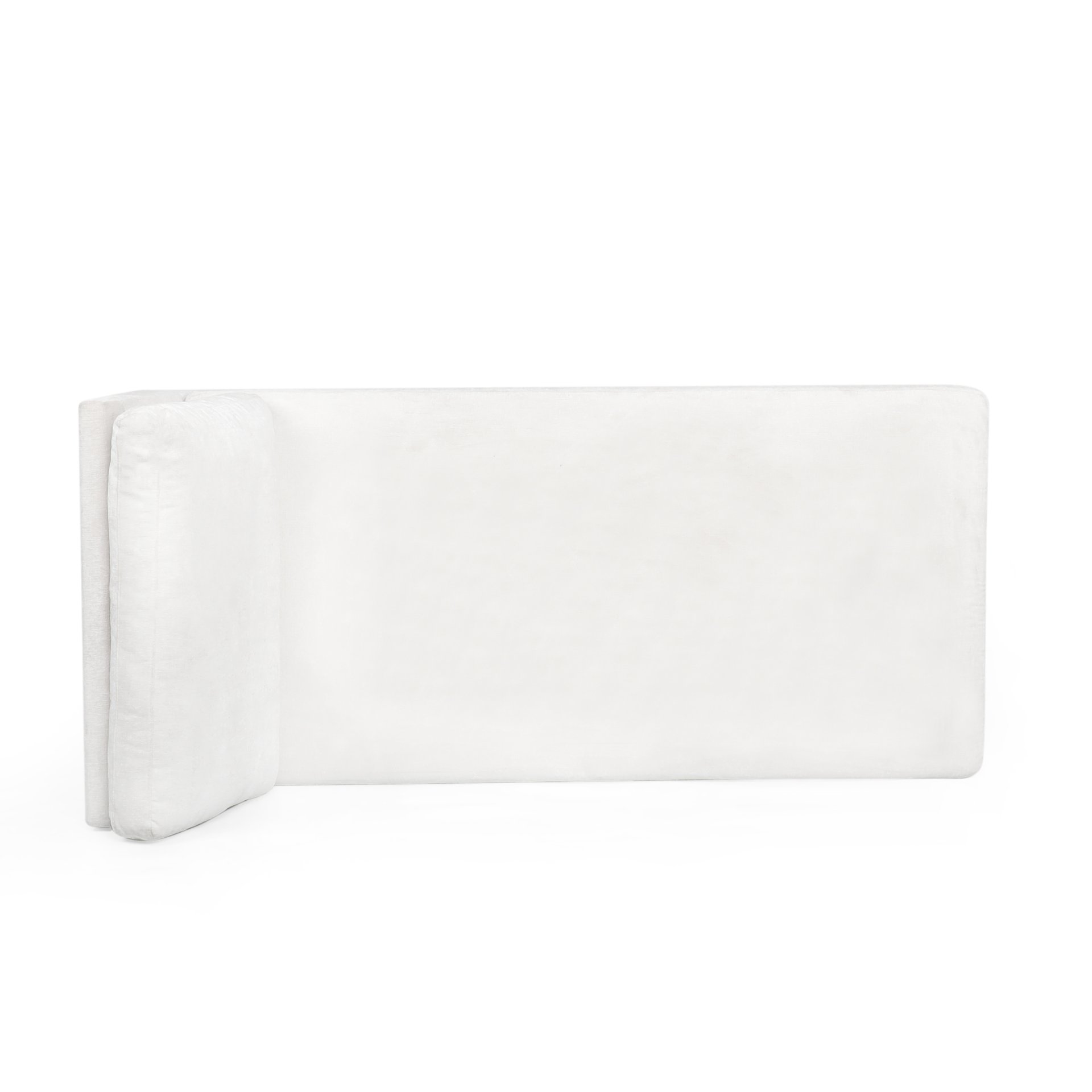 Fabric Upholstered Chaise Lounge With Iron Bracket Legs - Ivory - Image 8