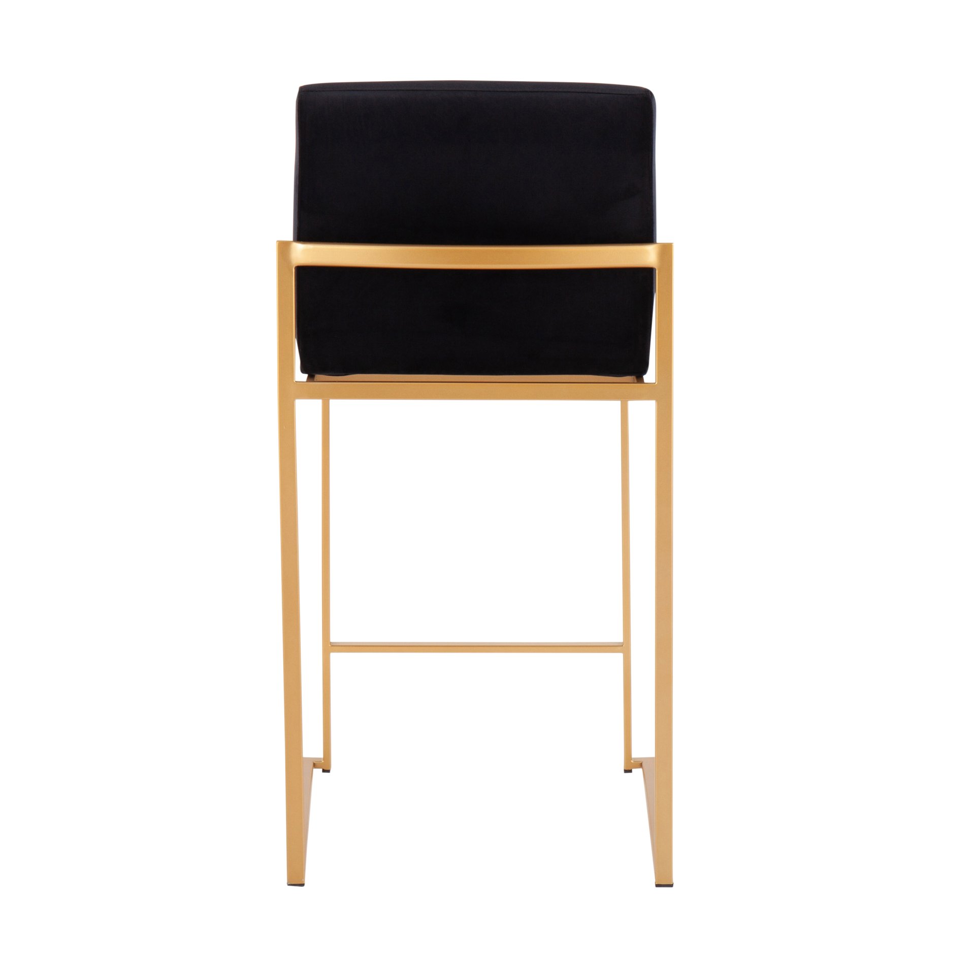 Fuji - Contemporary High Back Counter Stool (Set of 3) - Gold / Black - Image 5