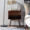 Mid Century Modern Single Drawer Nightstand - Walnut - Image 5