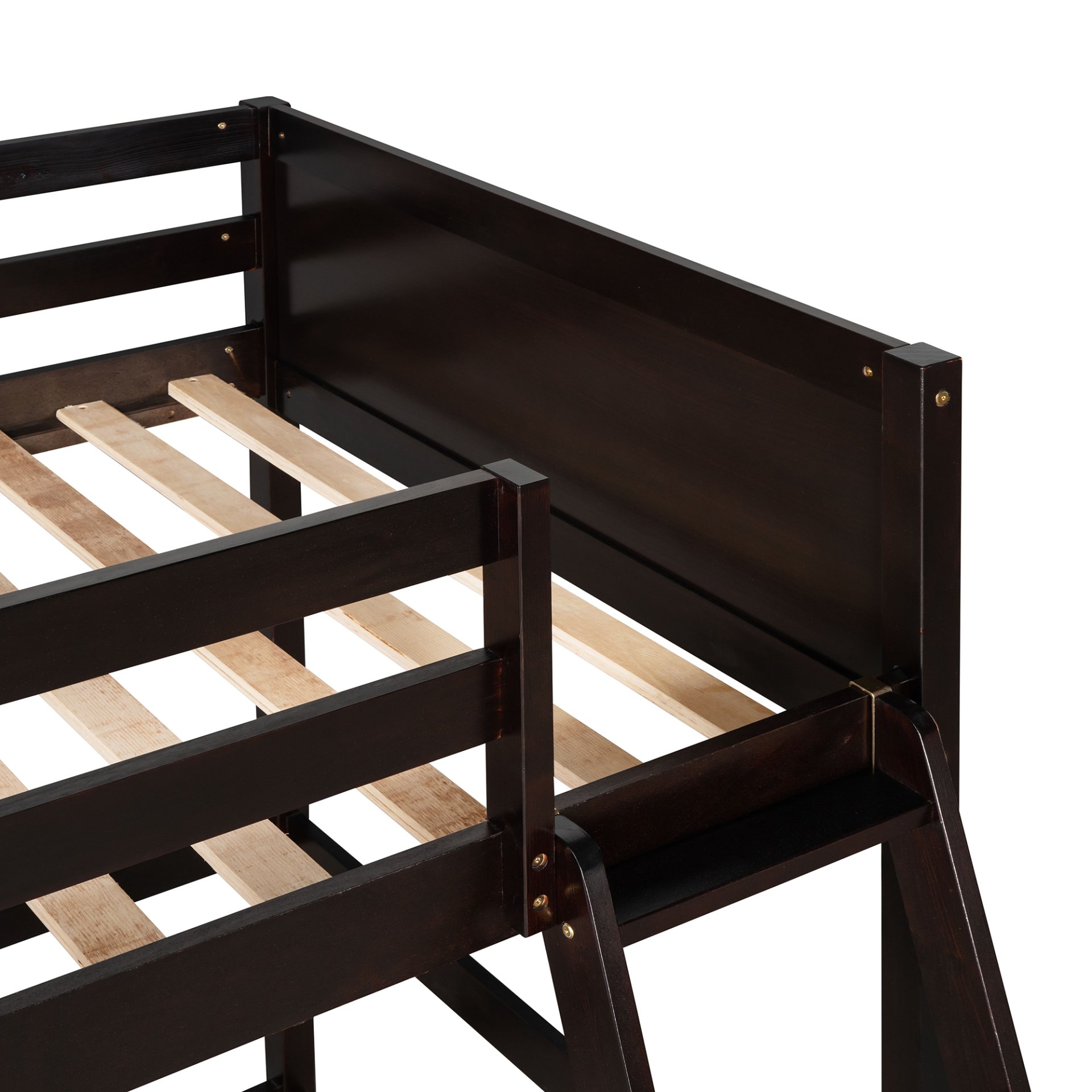Twin Size Loft Bed With Ladder - Espresso - Image 7