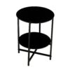 Tempered Glass End Table (Set of 2), Round Coffee Table For Bedroom Living Room Office - Black - Image 13