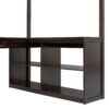 Full Loft Bed With U Shaped Desk, Storage Compartments And Tri Fold Mirror - Espresso - Image 10
