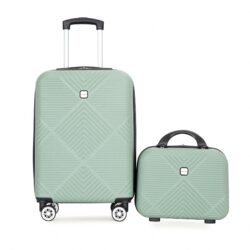 2 Piece Luggage Set With Spinner Wheels, Lightweight Suitcase (20 / 14) - Olive Green