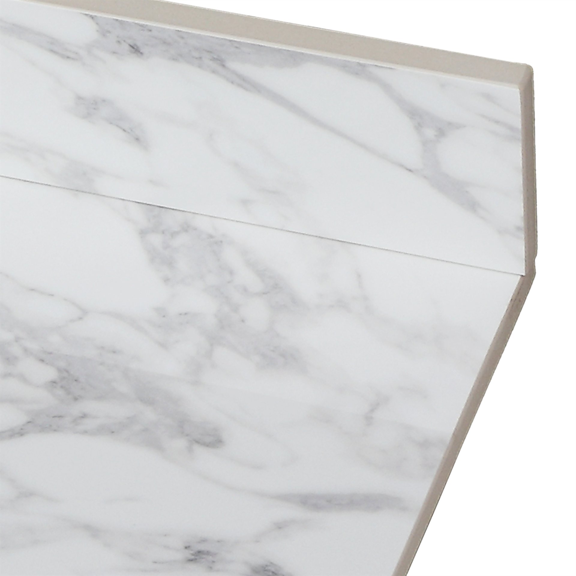 Sintered Stone Bathroom Vanity Top With Rectangular Undermount Ceramic Sink And Backsplash, Single Faucet Hole - Carrara White - Image 6