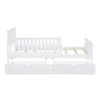 Twin Size Platform Bed With Guardrails On Both Sides And 2 Storage Drawers - White - Image 5