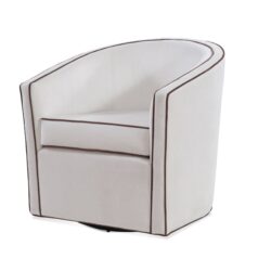 Kendall - Swivel Chair With Barrel Back Design And Velvet - Cream