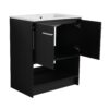 Modern Freestanding 30" Bathroom Vanity With Ceramic Sink, Soft Closing Doors Cabinet - Dark Oak - Image 17