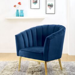 Colla - Accent Chair - Midnight Blue / Gold
