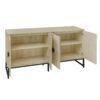 Carved 4 Door Sideboard, Sideboard Buffet Cabinet With Storage, Modern Coffee Bar Cabinet With Adjustable Shelf For Living Room - Natural - Image 14