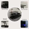High Quality Foldable 3 Tier Coffee Table With Drawers And LED Light - Black - Image 6