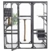 Outdoor Diy Cat House Catio With Double Enter Doors, Platforms, And Condos - Dark Gray - Image 6