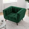 Addison - Lounge Chair Dark - Brown / Dark Green - Image 11