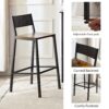 Bar Stool And Bar 3 Piece Set, Industrial Style Bar Stool With Backrest, Iron Wood Structure Furniture, Suitable For Bars, Kitchens - Antique Brown / Black - Image 4