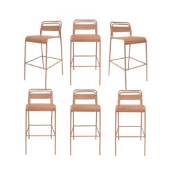 Carmella - Outdoor Barstool (Set of 6) - Orange