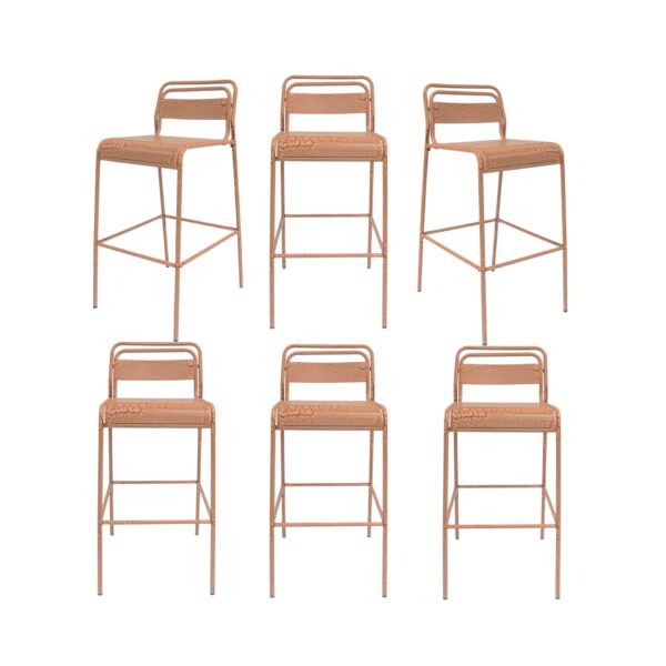 Carmella - Outdoor Barstool (Set of 6) - Orange
