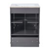 Bathroom Vanity With Ceramic Sink Combo, Modern Freestanding Storage Cabinet With Silver Handles, Soft Closing Doors - Blue Gray - Image 20