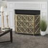 Margaret - 3 Panel, Fireplace Screen Iron - Black / Gold - Image 4