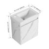 Minimalist Wall Mounted Bathroom Vanity With Ceramic Sink And Storage Cabinet - Carrara White - Image 3
