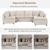 Oversized Sectional Sofa U-Shaped Sofa Couch Pull-Out Sofa Bed With Two Throw Pillows For Living Room - Beige - Image 8