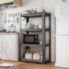 4 Layer Storage Rack, Adjustable Height Shelf, Suitable For Kitchen, Garage - Black - Image 5