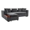 Modern L Shaped Sectional Sofa With Storage Chenille, Upholstered Couch - Gray - Image 8