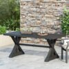 Outdoor Dining Table With X Shaped Legs - Black - Image 4