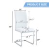 Luxury Simple Arch Chair (Set of 2) Dining Chair With High Resilience Material And Arched Metal Leg - White / Silver - Image 3