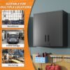Metal Wall Mounted Tool Storage Cabinet With 2 Locking Doors, Adjustable Shelf, And Drawer - Black - Image 8