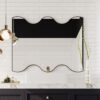 Wall Mirror Rectangular Mirror With 2 Wavy Sides Metal Framed Mirror Vanity Mirror Dressing Mirror, For Bathroom, Living Room, Bedroom Wall Decor - Black - Image 3