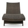 Salem - Wicker Chaise Lounge Chair Set With Faux Rattan Material - Mocha - Image 7