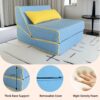 Three In One Folding Sofa, Convertible Bed, Easy To Carry Outdoors, Suitable For Living Room, Bedroom, Lounge, Outdoor - Blue - Image 10