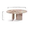 Diamond - Marble Coffee Table With Polished Surface For Living Room - Pink - Image 3