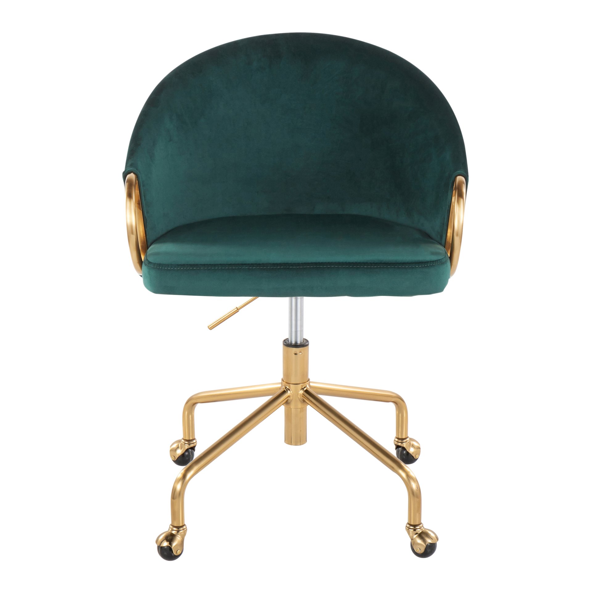 Claire - Contemporary / Glam Task Chair - Gold / Green - Image 5