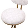 Modern S Shaped Bar Stools (Set of 2) With Backrest Floral Print Upholstered Dining Chairs Counter Height For Kitchen Island - Gold & White Print - Image 15