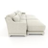 Elegant 3 Seater Sofa With Movable Ottomans Lumbar Pillow Wooden Base - Beige - Image 23