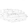 Modern 2 Seater Sofa With Ottoman And Round Bolster Armrests - Camel - Image 8
